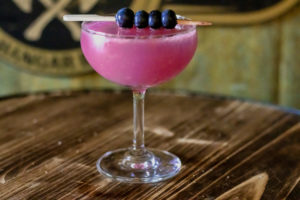 Blueberry Gimlet served at the axe throwing ann arbor