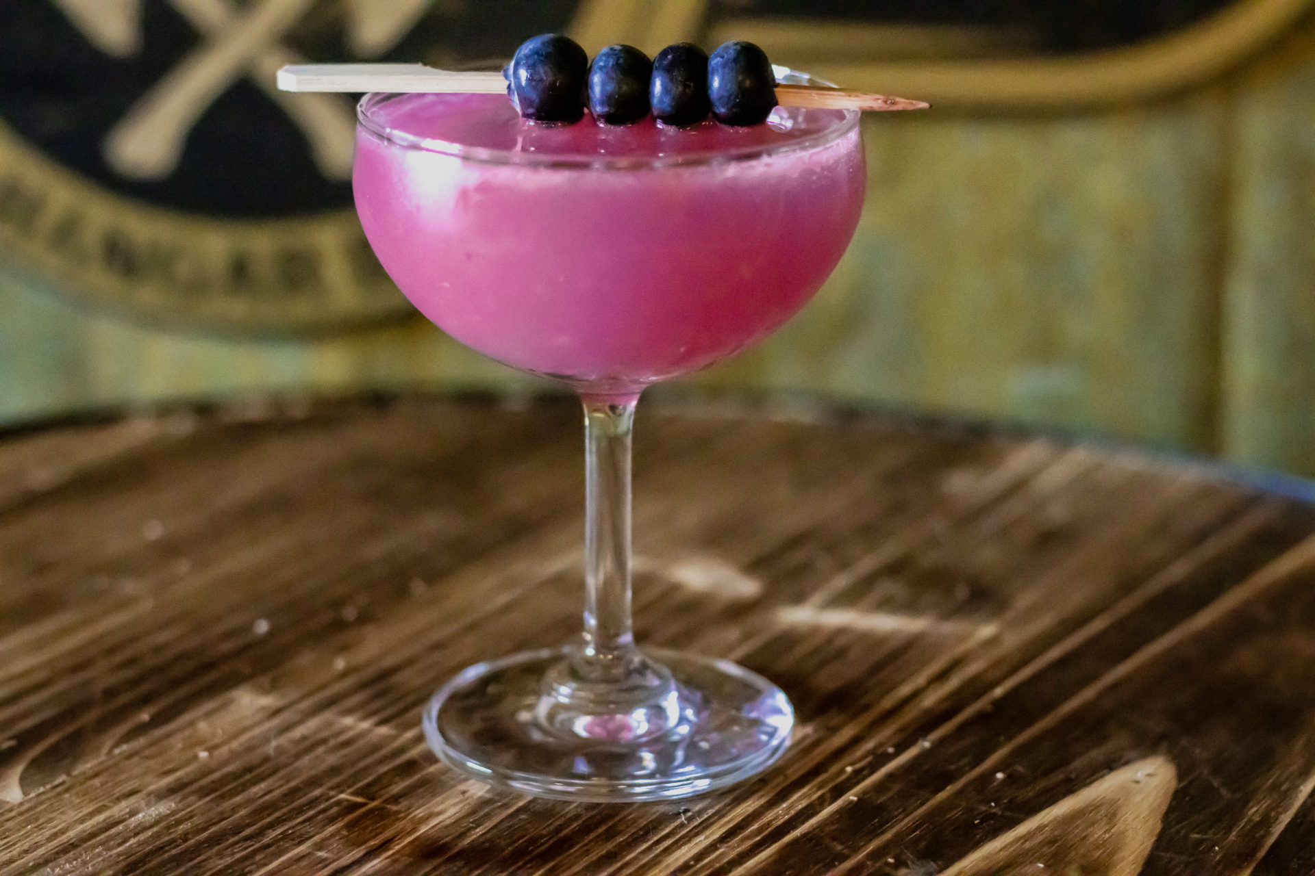 Blueberry Gimlet served at the axe throwing ann arbor.