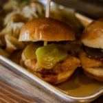 Try the super delicious Nashville Chicken Slider at Detroit axe throwing.